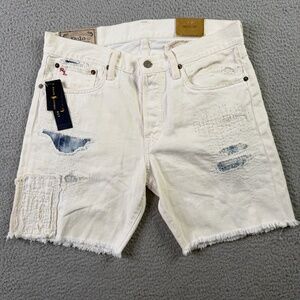 POLO RALPH LAUREN Varick Slim Straight White Denim Mens 32 Shorts 7.5” Inseam
